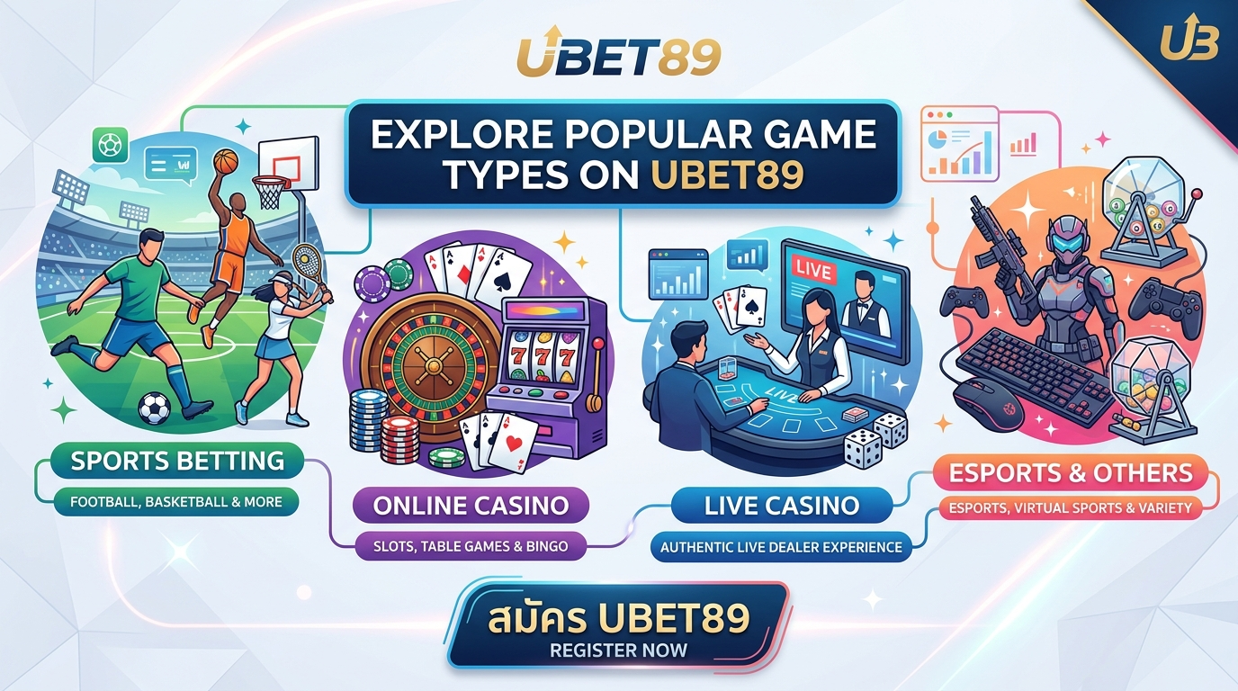 ประเภทเกมยอดนิยมบน UBET89: ครบวงจรทุกความต้องการ